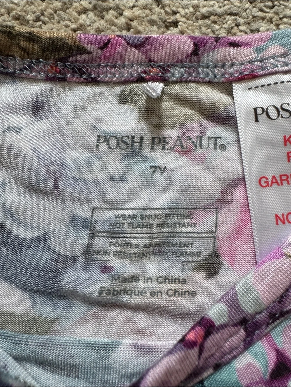 Posh Peanut Floral Long Sleeve Top and bottoms